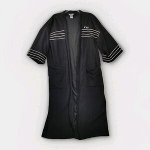 Vintage‎ Playboy Robe Black One Size Striped Made In USA Bunny Nylon